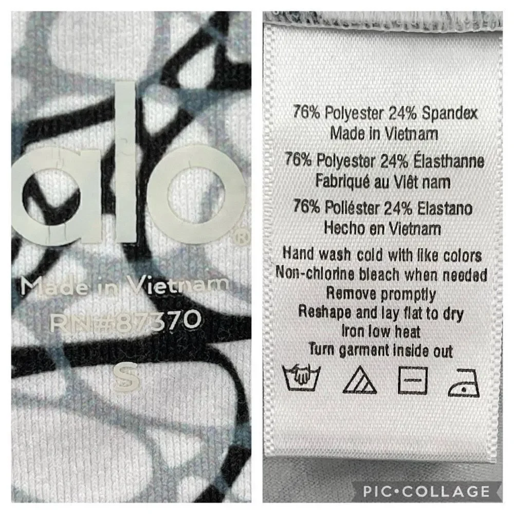Alo Yoga Airbrushed Leggings Iguana White Performance Gym‎ Yoga Women Small